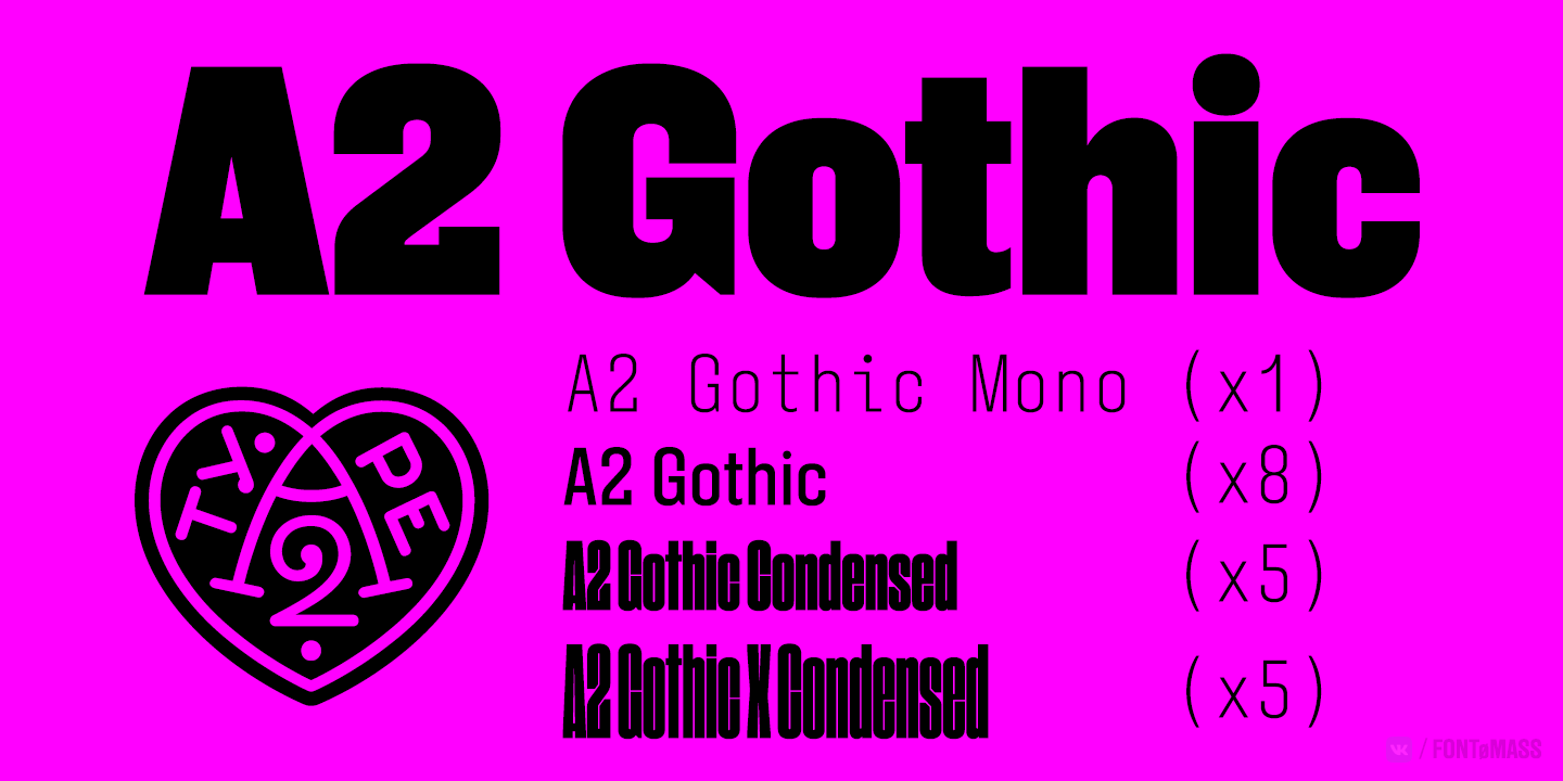 Ejemplo de fuente A2 Gothic #1